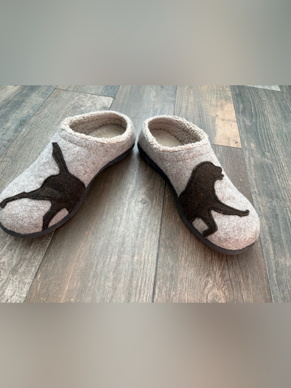 LL Bean Daybreak Scuff Dog Wool Women’s House shoe Slipper Size 9